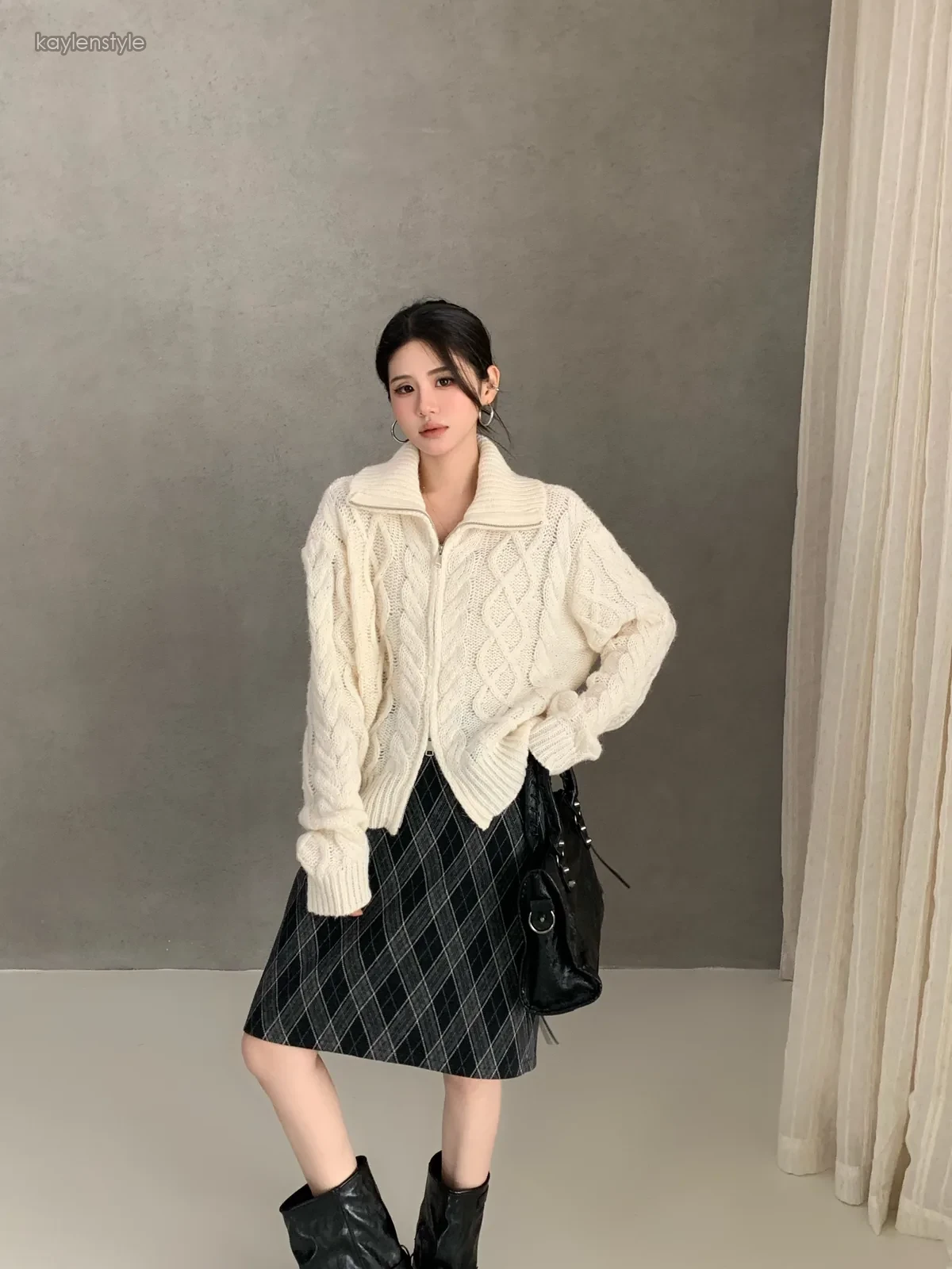 cable v neck long sleeve cardigan ivory 04 cable v neck long sleeve cardigan ivory 04
